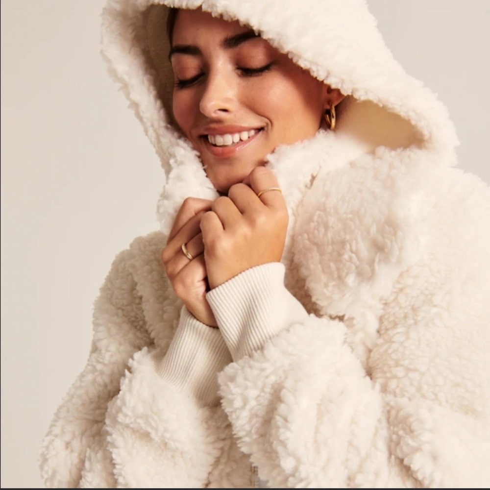 Abercrombie & Fitch hooded Sherpa jacket XS
